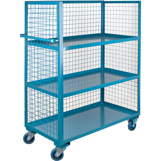 Wire Mesh Utility Cart, Steel, 24" x 63" x 39", 1200 lbs. Capacity