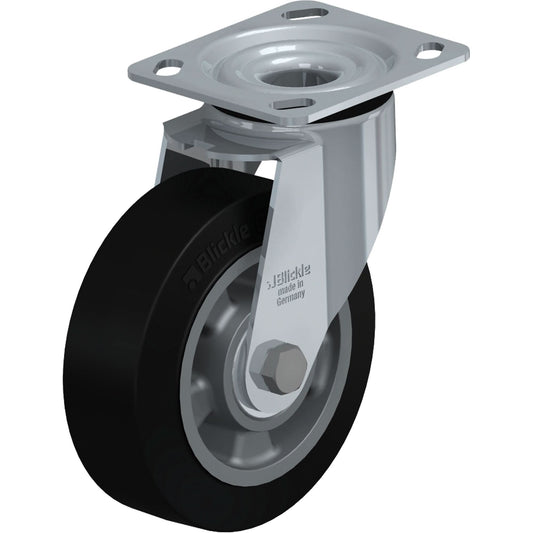 Roulette pivotante robuste sans pivot, 152,4 mm (6 po), caoutchouc, 300 kg (660 lb)