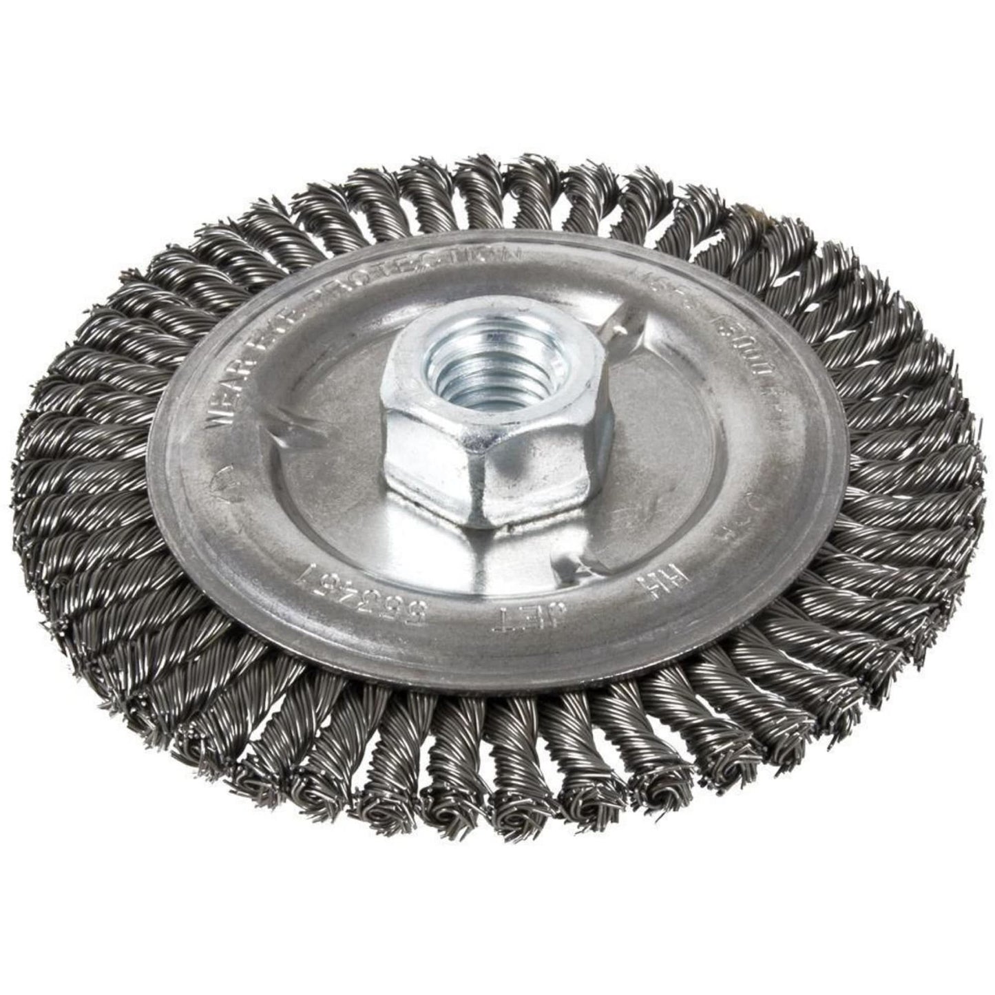 Stringer Bead Brush, 6" Dia., 0.022" Fill, 5/8"-11 Arbor, Steel
