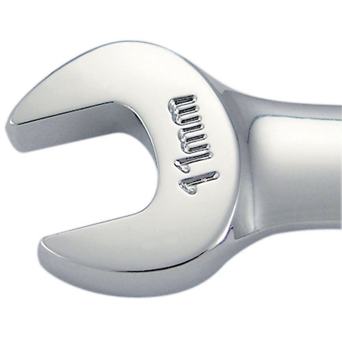Non-Reversible Long Pattern Ratcheting Combination Wrench, 11 mm, Chrome Finish