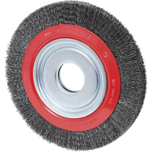 Crimped Wire Wheel, 6" Dia., 0.007" Fill, 2"/1/2" - 5/8" Arbor