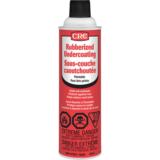 Rubberized Spray Undercoating, 16 oz./454 g/473 ml, Aerosol Can, Black