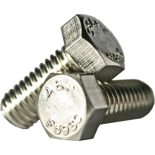 Hex Head Cap Screw, 1/2" Dia., 1" L, Stainless Steel, Coarse, Grade 18-8 Stainless Steel