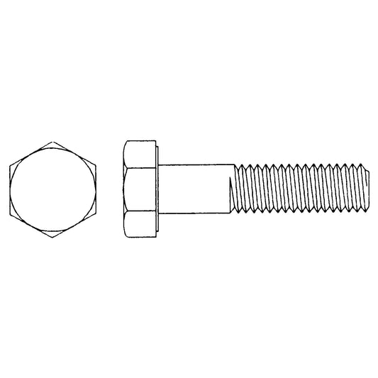 Hex Head Cap Screw, 1" Dia., 3" L, Zinc Plated, Coarse, Grade 5