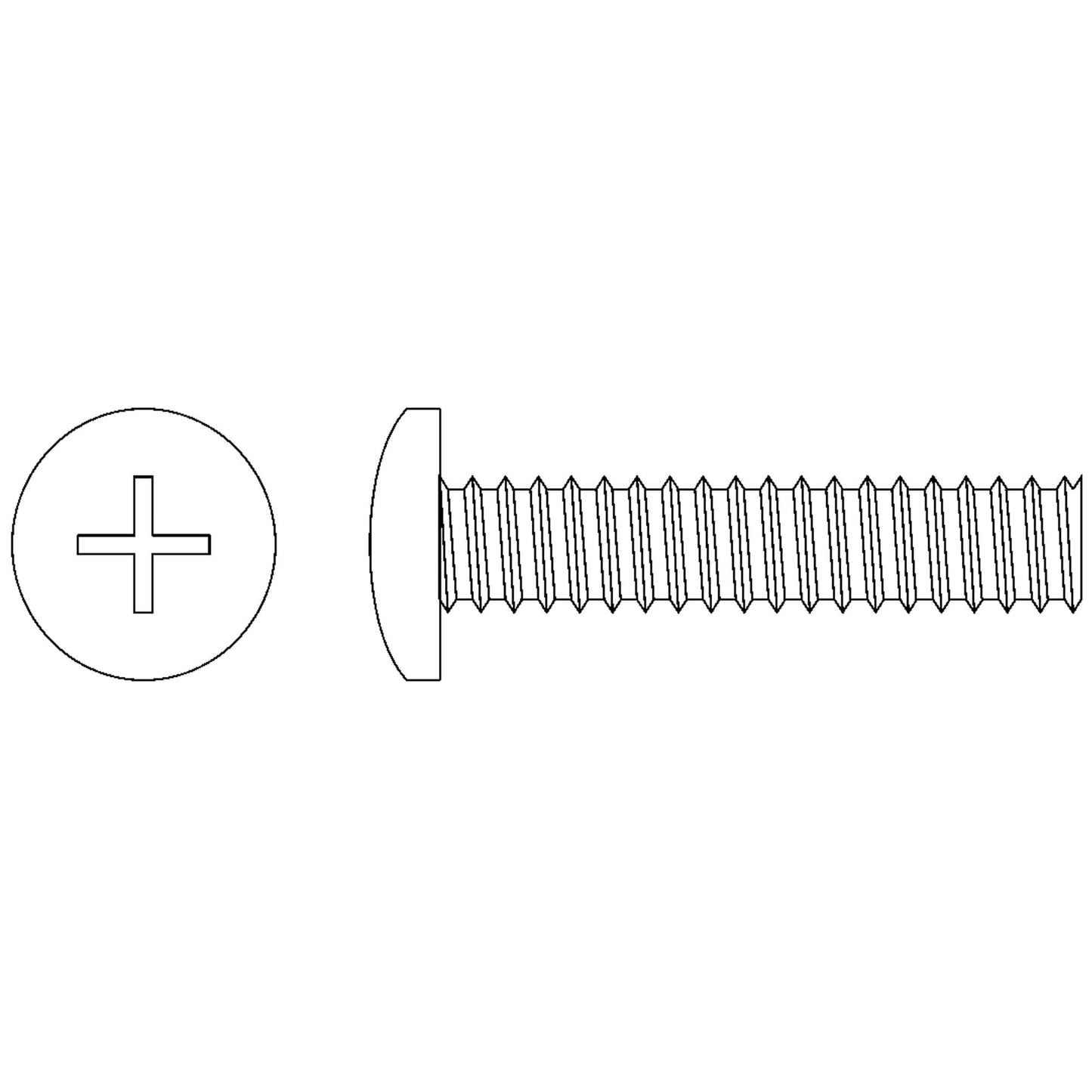 Pan Head Machine Screws, #6-32 x 1" L, Zinc Plated