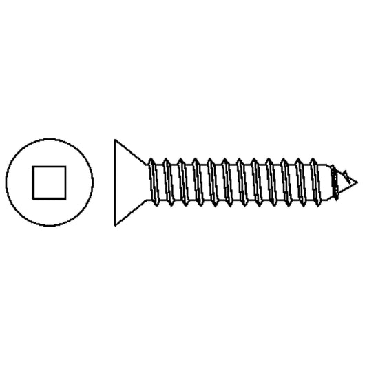 Tapping Flat Head Screws, #6 x 1" L, Zinc Plated
