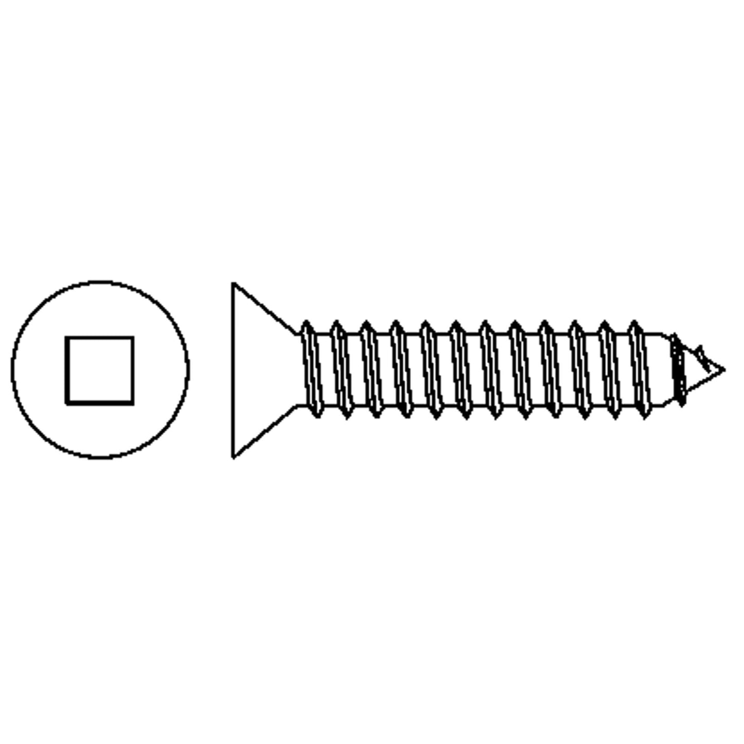 Tapping Flat Head Screws, #8 x 1" L, Zinc Plated