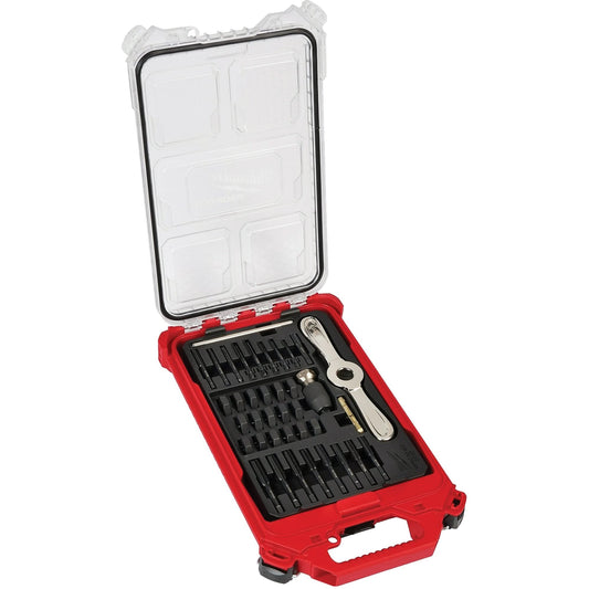 Jeu de tarauds et filières métriques PackOut™ avec poignée Hex-Lok™ 2-en-1, 38 pièces