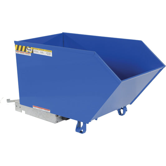 Low Profile 90 Degree Self Dumping Hopper, Steel, 1/2 cu.yd., Blue