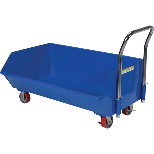 Low Profile Hopper, Steel, 1/3 cu.yd., Blue