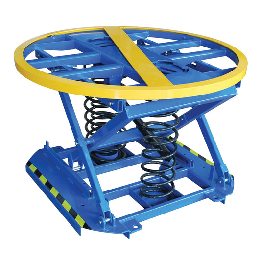 Élévateur à palettes à ressort, 43-5/8" L x 43-5/8" l, 4400 lb de capacité.