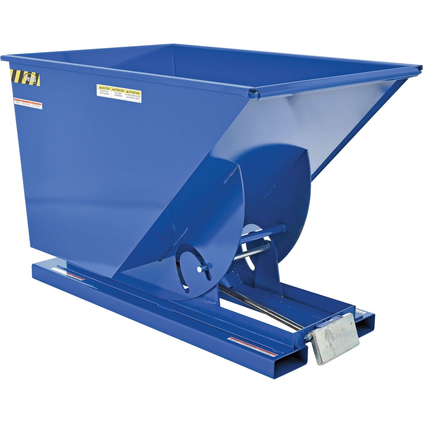 Self-Dumping Hopper, Steel, 1 cu.yd., Blue