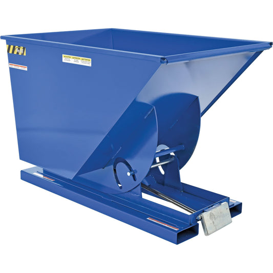 Self-Dumping Hopper, Steel, 1 cu.yd., Blue