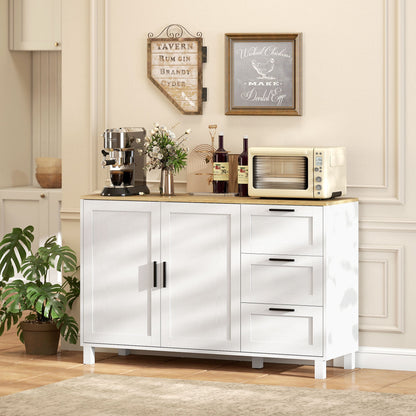 Vesper Modern Sideboard with 3 Drawers and Soft-Close Doors-White