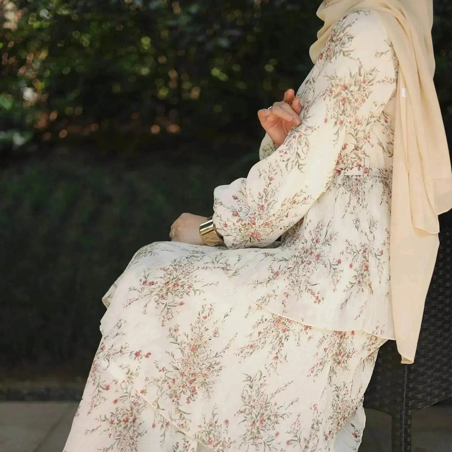 Modest Pleated Skirt Dress for Middle East Women