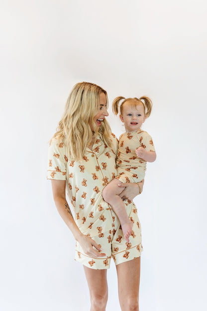 Kids Teddy Bear Short Sleeve Pajama Top
