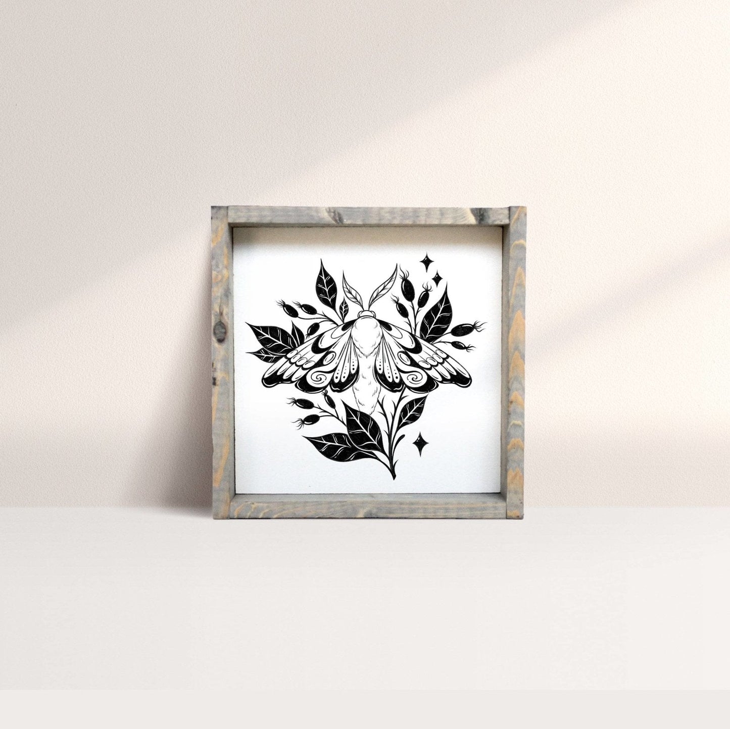 Moth Mini Wood Sign