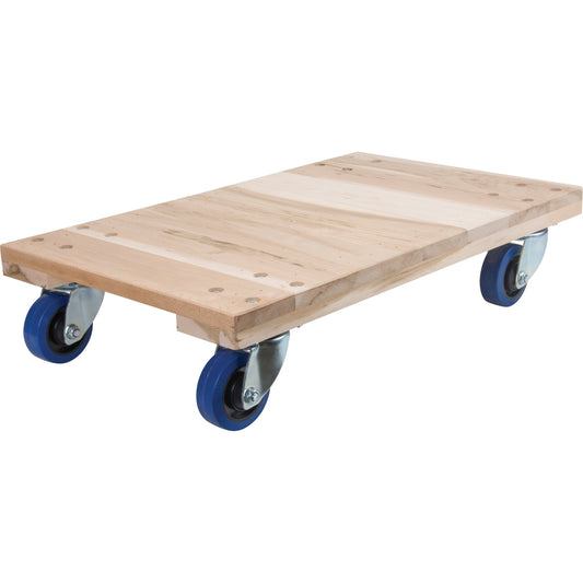 Diables en bois massif pour charges moyennes, roues en polyoléfine, capacité de 408 kg, 45,7 cm L x 61 cm P x 17,8 cm H