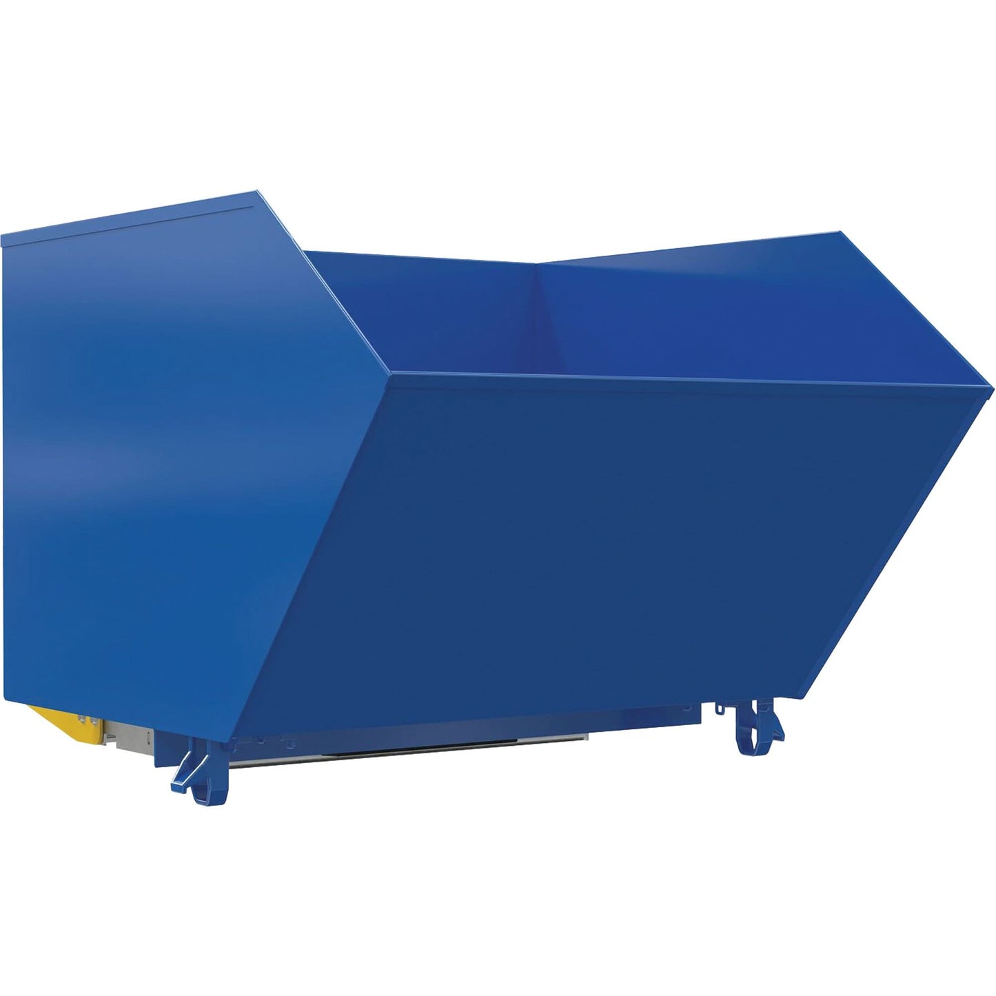Trémie basculante renforcée en H, acier, 1,5 verge cube, bleue