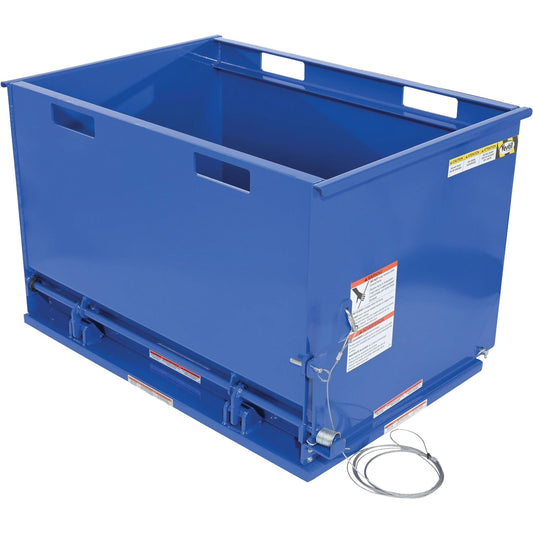 Drop Bottom Hopper, Steel, 1 cu.yd., Blue