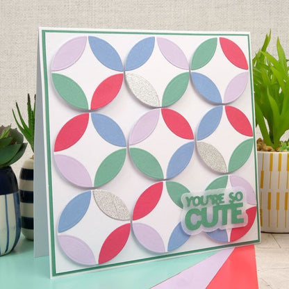 Matrices de découpe « Moonstone Dies » – Mini matrices de formes géométriques – Cercles, étiquettes carrées et cœurs