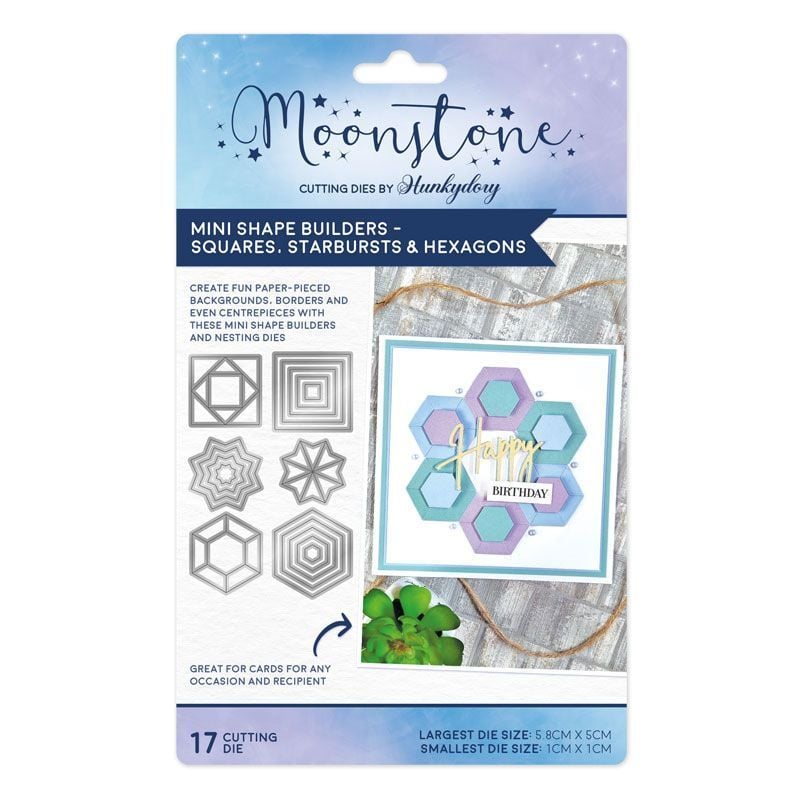 Matrices de découpe Pierre de lune – Mini Shape Builders – Carrés, étoiles et hexagones