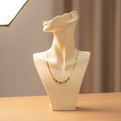 Trendy 18k Gold Plated Zirconia Diamond Choker Necklace