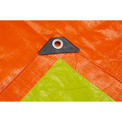 High-Visibility Heavy-Duty Woven Tarp, Polyethylene, Green/Orange, 20' x 30' x 12 mils