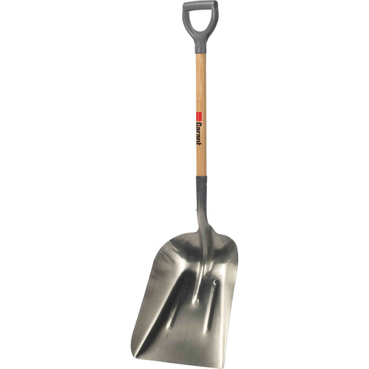 Grain Scoop #8, Wood, Aluminum Blade, D-Grip Handle
