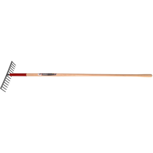 Râteau de nivellement, manche en bois, largeur 37,5 cm, lame en acier trempé, 16 dents