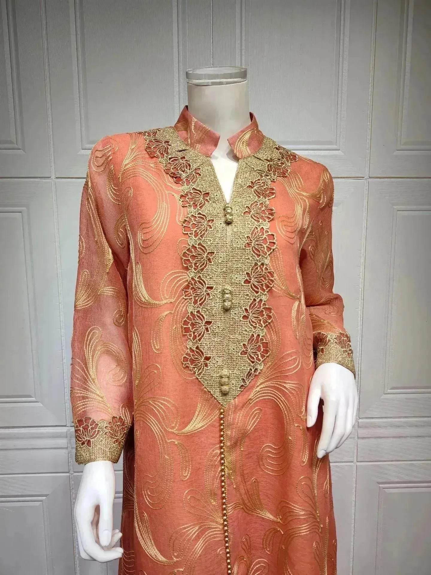 Embroidered party Wedding Maxi Dress for Muslim Middle East Turkey Women.