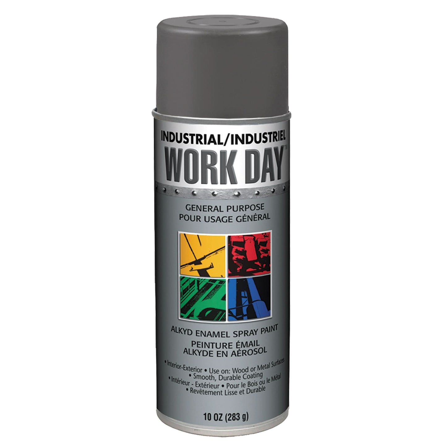 Industrial Enamel Paint, Dark Grey, Gloss, 10 oz., Aerosol Can