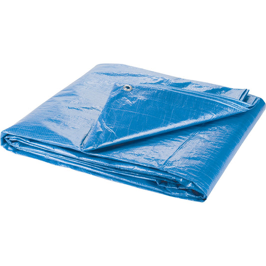Bâche, usage courant, bleue, 7,32 m x 5,49 m x 0,10 mm