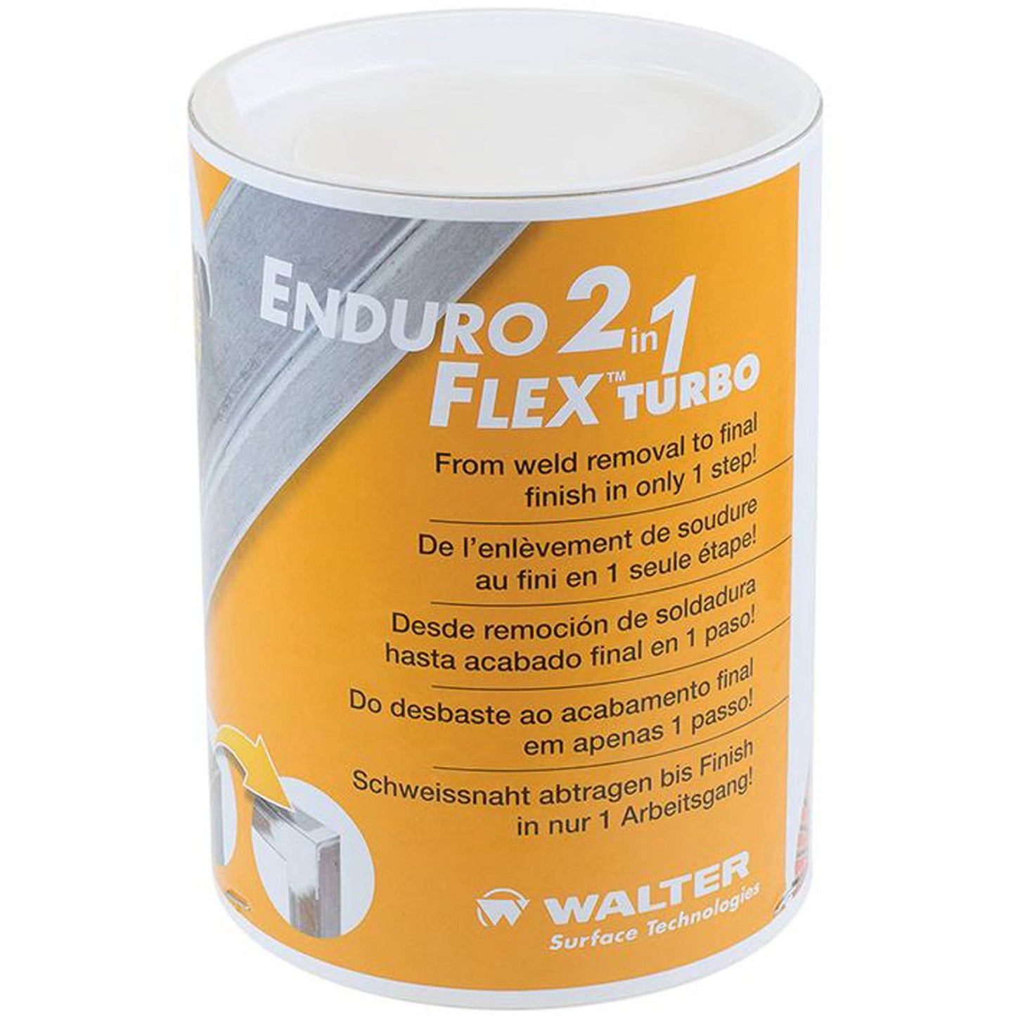ENDURO-FLEX 2-IN-1™ Turbo Finishing Disc, 5" x 5/8"-11, Type 27, Fine Grit, Aluminum Oxide