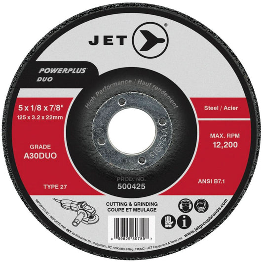 POWERPLUS DUO Cutting/Grinding Wheel, 4" x 1/8", 5/8" Arbor, Type 27, A30DUO Grit