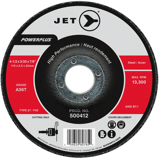 A36T Powerplus Cut-Off Wheel, 4-1/2" x 3/32", 7/8" Arbor, Type T27, 13300 RPM