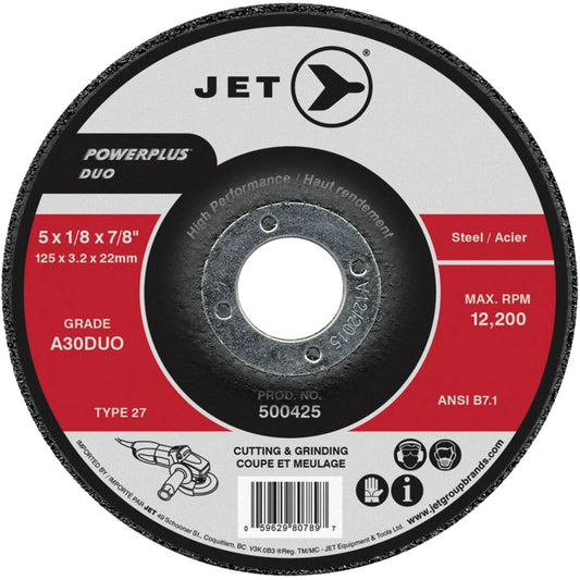 A30DUO POWERPLUS DUO Cutting/Grinding Wheel, 6" x 1/8", 7/8" Arbor, Type 27