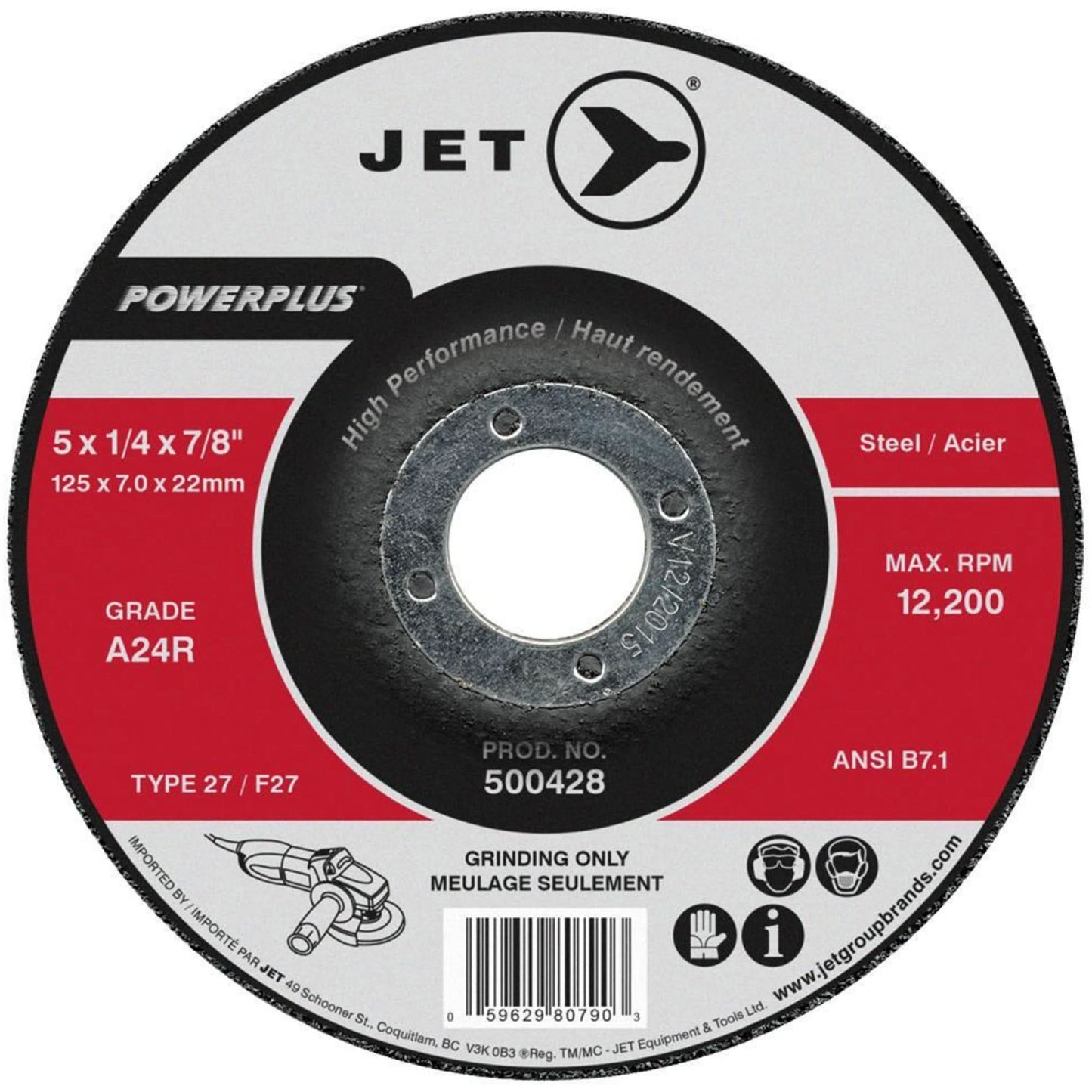 POWERPLUS® Grinding Wheel, 6" x 1/4", 7/8" Arbor, Type 27