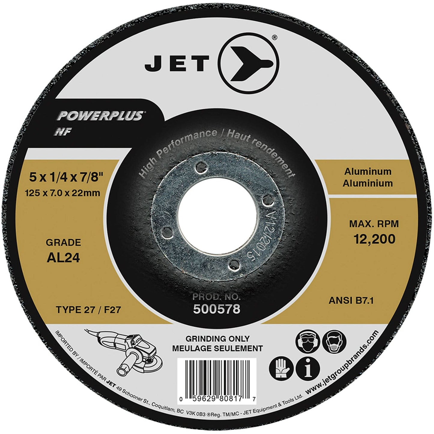 Meule Powerplus NF, 125 x 6,35 mm, alésage 1/4", Type T27