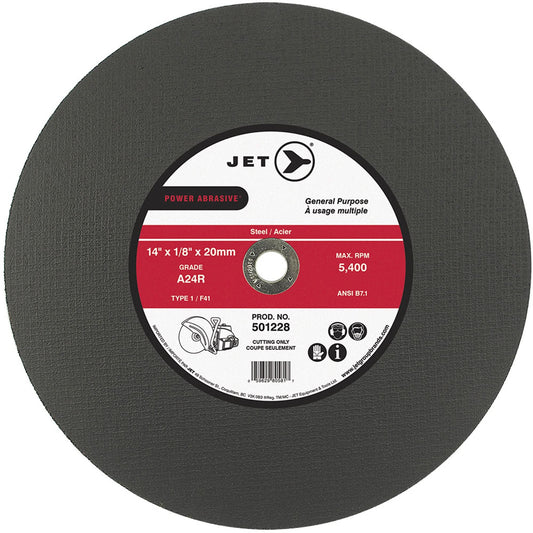 POWER ABRASIVE® Cut-Off Wheel, 14" x 1/8", 20 mm Arbor, Type 1, 5400 RPM
