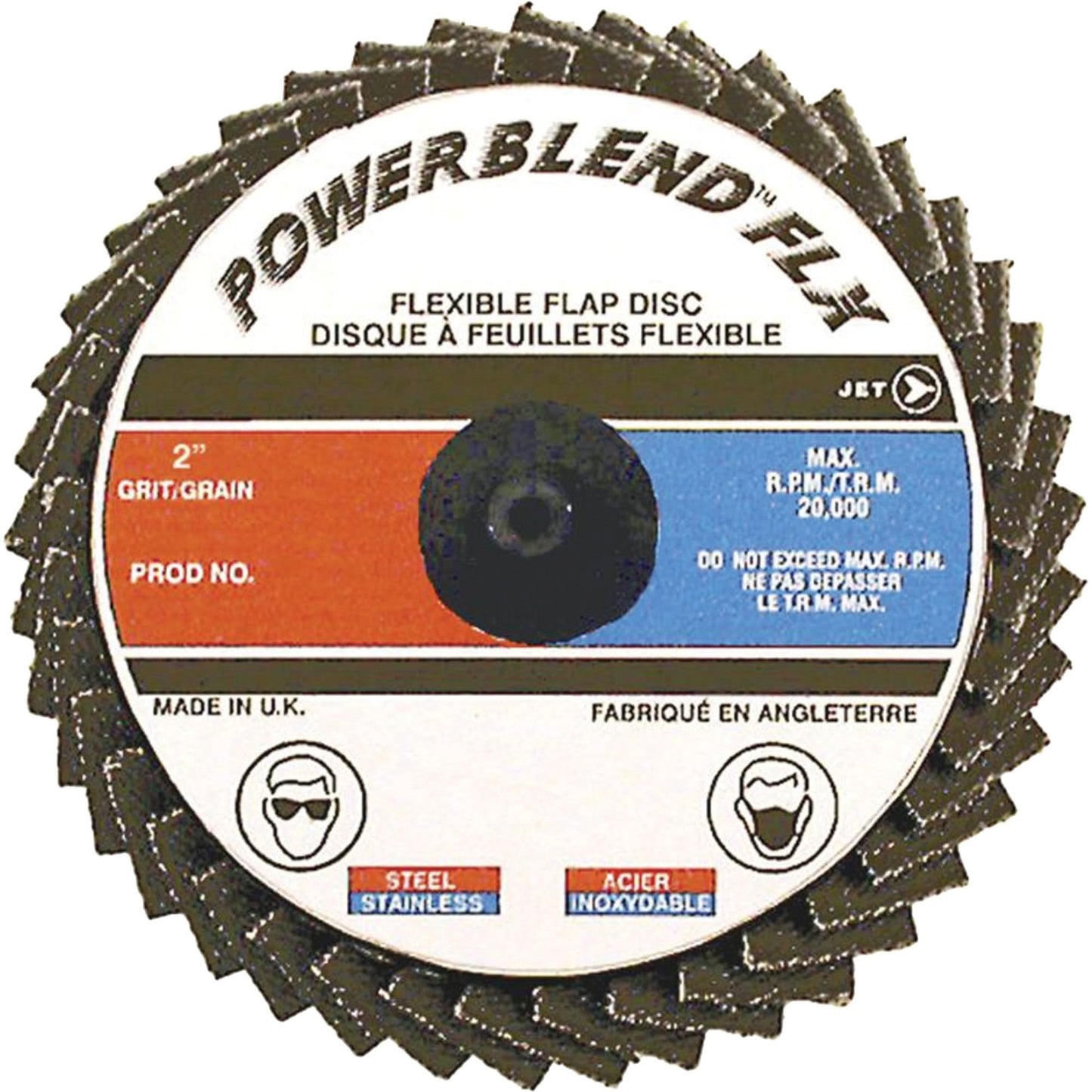 Powerblend FLX Roll-On Flap Disc, 2" x 60 Grit, Zirconia Alumina