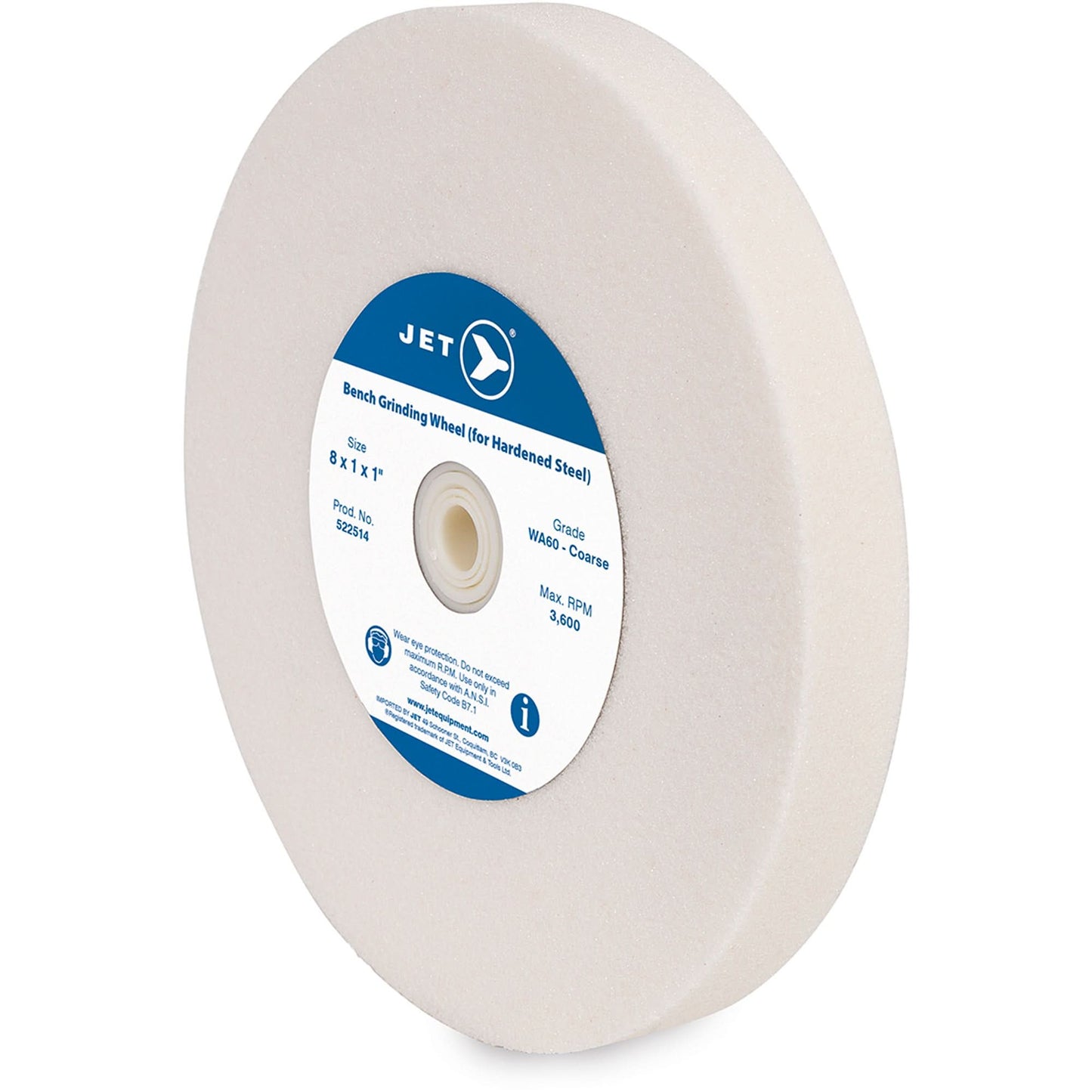 WA810F Bench Grinding Wheel, 8" x 1", 1" Arbor, Aluminum Oxide