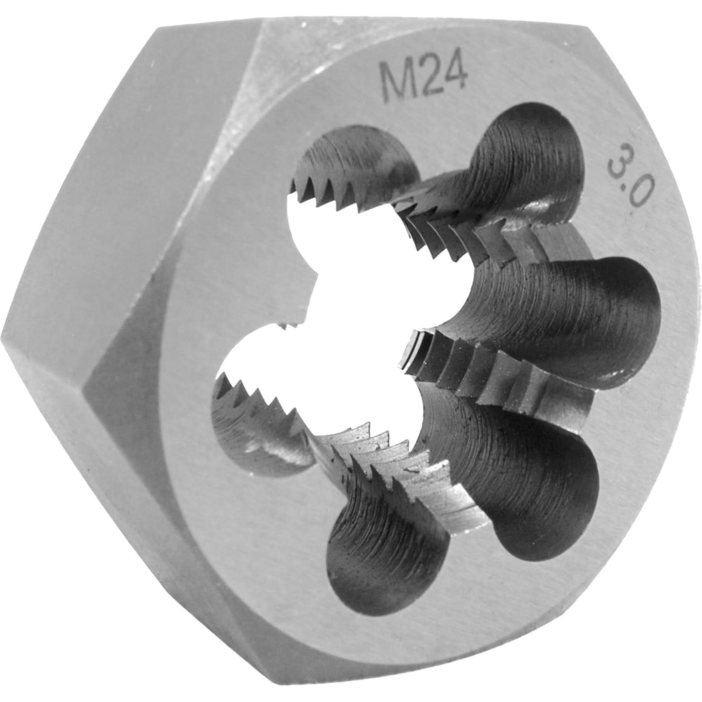Metric Hex Die, 1" Dia., 4 mm -0.75 Thread, Alloy Steel