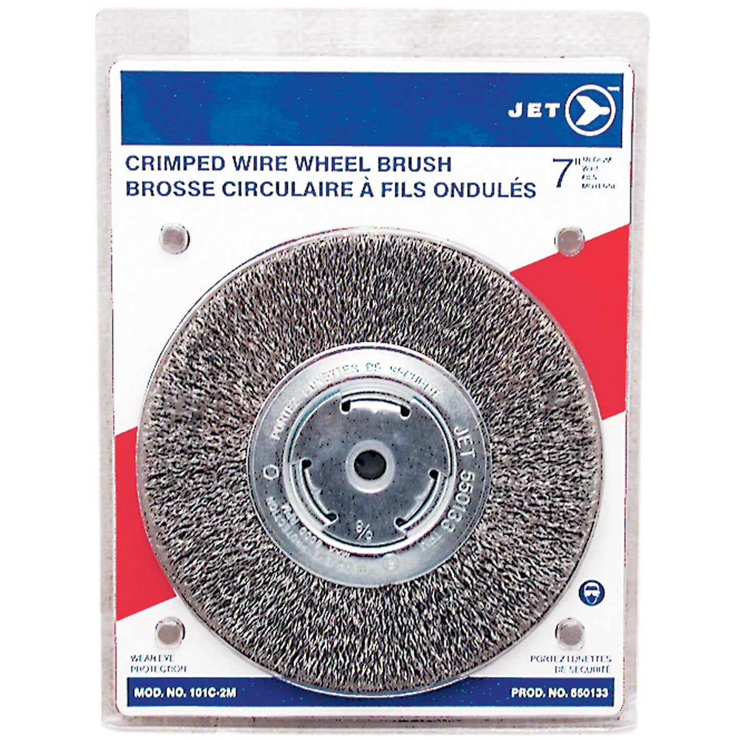 Crimped Wire Wheel, 7" Dia., 0.014" Fill, 1/2" - 2" Arbor