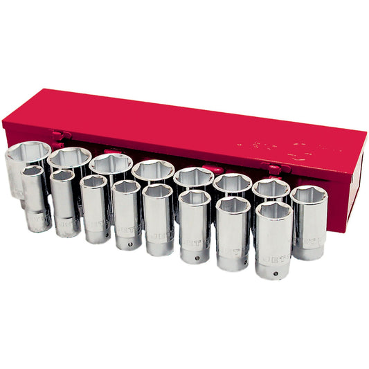Jeu de douilles 6 pans SAE SS3417D-6, 16 pièces, entraînement 3/4 po, longues