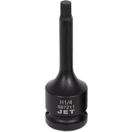 Impact Bit Socket, Hex, 1/4" x 3" L, 1/2" Drive