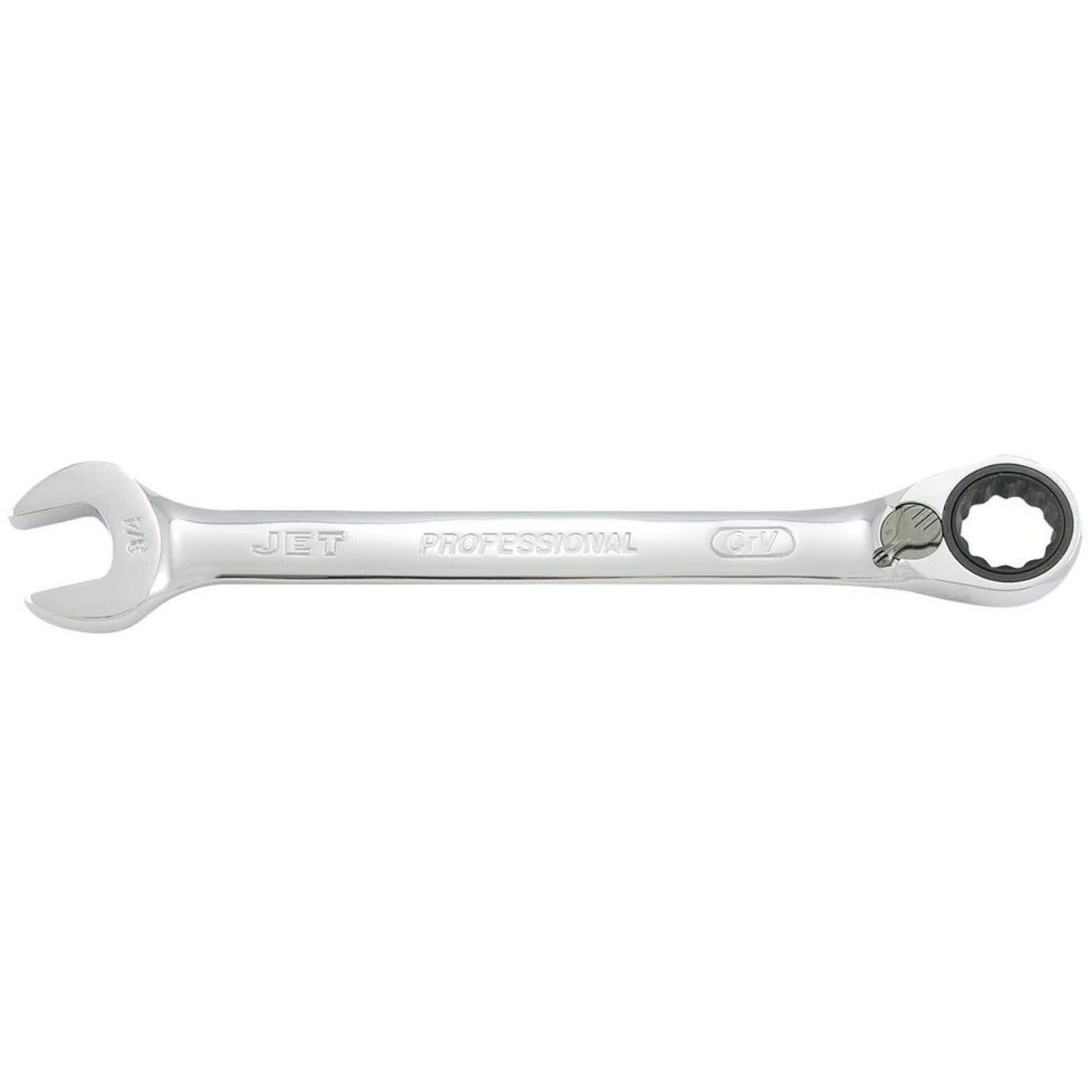 Long Pattern Reversible Ratcheting Combination Wrench, 7/16", Chrome Finish