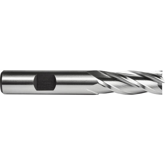 End Mill, 1" Dia., 4-1/2" L, 4 Flutes, 1" Shank, High Speed Steel