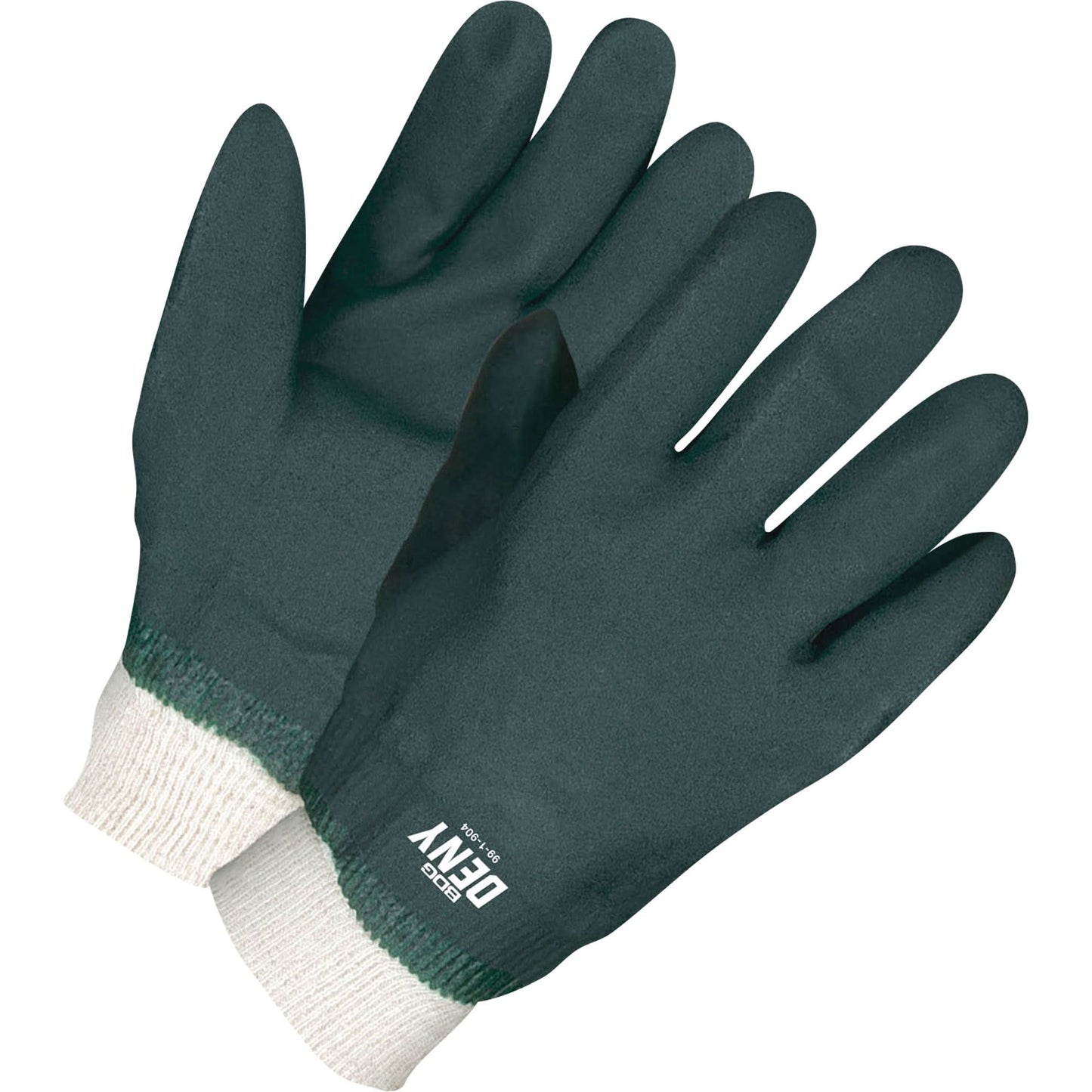 Deny™ Coated Gloves with Knit Wrists, One Size, PVC Coating, Cotton Shell