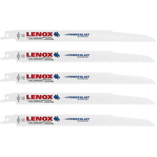 Wood Cutting Reciprocating Saw Blades, Bi-Metal, 6 TPI, 9" L x 3/4" W
